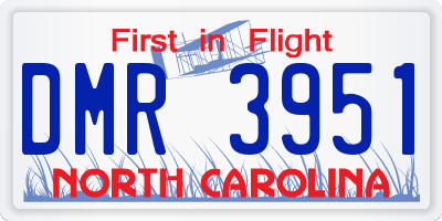 NC license plate DMR3951
