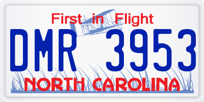 NC license plate DMR3953