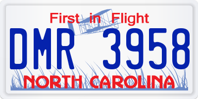 NC license plate DMR3958