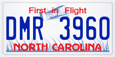 NC license plate DMR3960