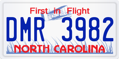 NC license plate DMR3982
