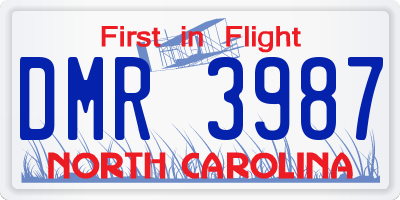 NC license plate DMR3987