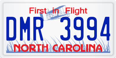 NC license plate DMR3994