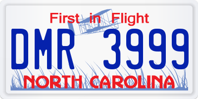 NC license plate DMR3999