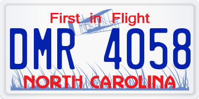 NC license plate DMR4058