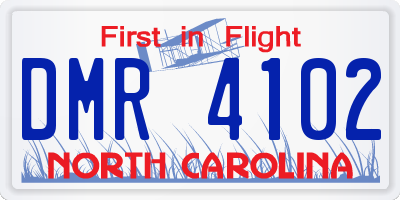 NC license plate DMR4102