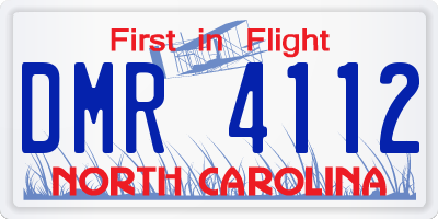 NC license plate DMR4112