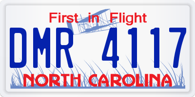 NC license plate DMR4117