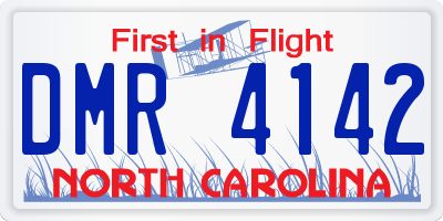 NC license plate DMR4142