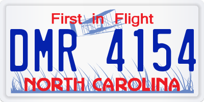 NC license plate DMR4154