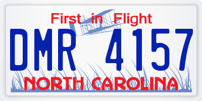 NC license plate DMR4157