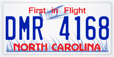 NC license plate DMR4168