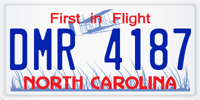 NC license plate DMR4187