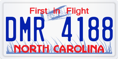 NC license plate DMR4188