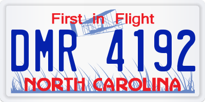 NC license plate DMR4192
