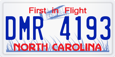 NC license plate DMR4193