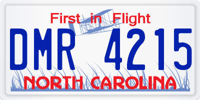 NC license plate DMR4215