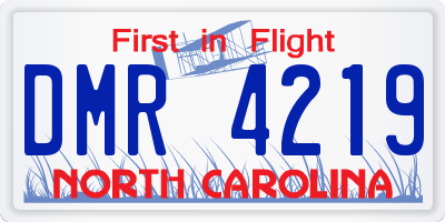 NC license plate DMR4219