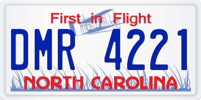 NC license plate DMR4221