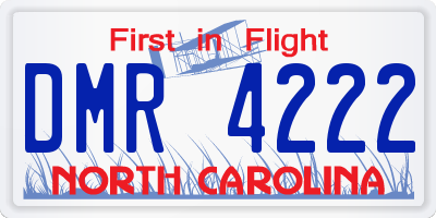 NC license plate DMR4222