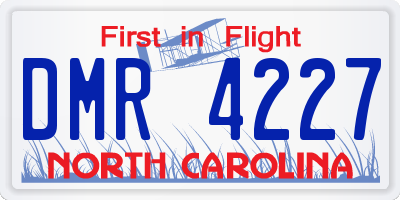 NC license plate DMR4227