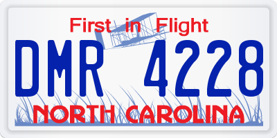 NC license plate DMR4228