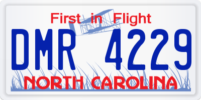 NC license plate DMR4229