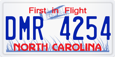 NC license plate DMR4254