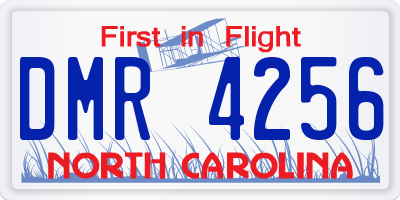 NC license plate DMR4256