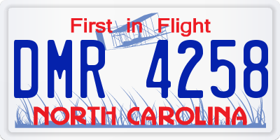NC license plate DMR4258