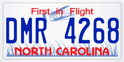 NC license plate DMR4268