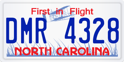 NC license plate DMR4328