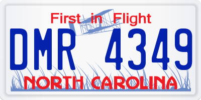 NC license plate DMR4349