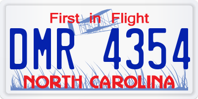 NC license plate DMR4354