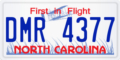 NC license plate DMR4377
