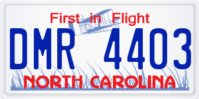 NC license plate DMR4403