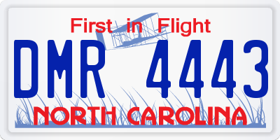 NC license plate DMR4443