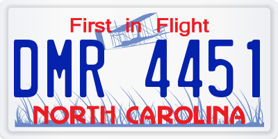 NC license plate DMR4451