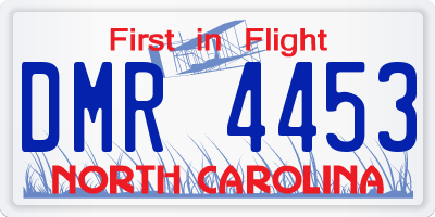 NC license plate DMR4453