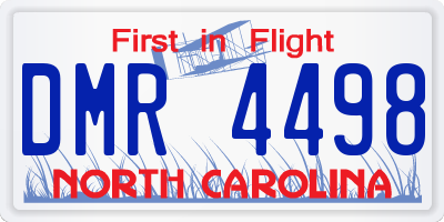 NC license plate DMR4498