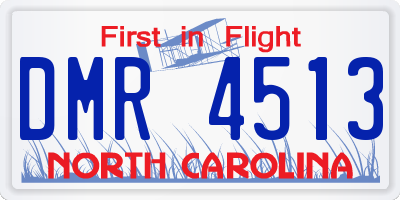 NC license plate DMR4513