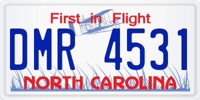 NC license plate DMR4531