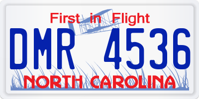 NC license plate DMR4536
