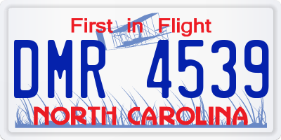 NC license plate DMR4539