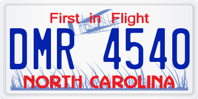 NC license plate DMR4540