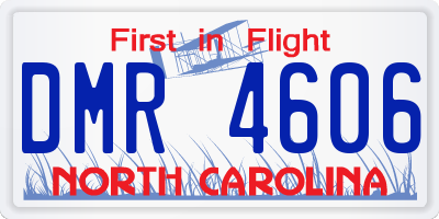 NC license plate DMR4606
