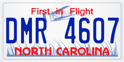 NC license plate DMR4607