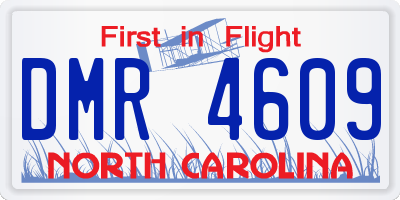 NC license plate DMR4609