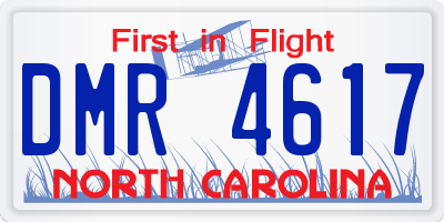 NC license plate DMR4617