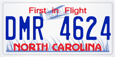 NC license plate DMR4624